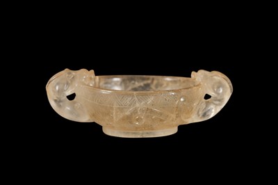 Lot 29 - A SMALL 19TH CENTURY CHINESE ROCK CRYSTAL BOWL