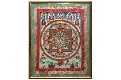 Lot 452 - A TIBETAN THANGKA, LATE 20TH CENTURY