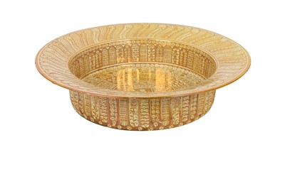 Lot 353 - A LARGE HISPANO-MORESQUE REVIVAL COPPER-LUSTRE POTTERY CHARGER