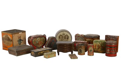 Lot 247 - KITCHENALIA: A MC VITTIE & PRICE BISCUIT TIN MODELLED IN THE FORM OF A COMMODE