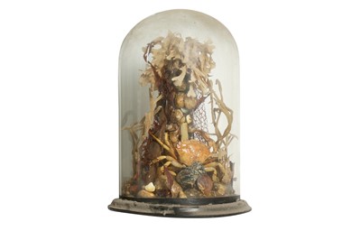 Lot 259 - DIORAMA: A  SHELL DIORAMA, PROBABLY 19TH CENTURY