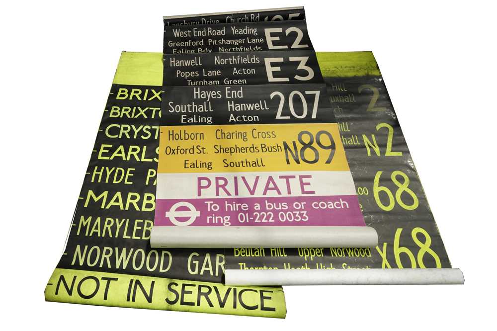 Lot 1571 - Bus Destination Blinds.- London
