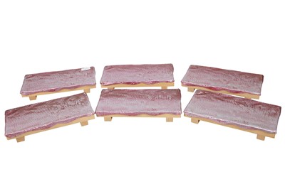 Lot 1229 - EL TALLER DE PINERO, SPAIN, A SET OF SIX SUSHI SERVING DISHES, 21ST CENTURY