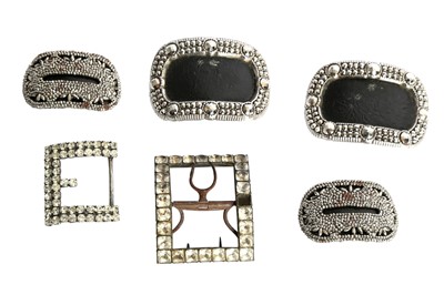 Lot 651 - A PAIR OF OVAL CUT STEEL BUCKLES, 18TH CENTURY