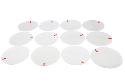 Lot 571 - LUESMA & VEGA, SPAIN, A SET OF TWELVE WHITE GLASS DISHES, 21ST CENTURY