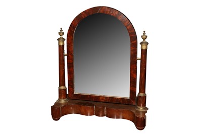 Lot 90 - A MAHOGANY TOILET MIRROR, 19TH CENTURY
