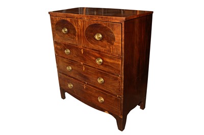 Lot 10 - A GEORGE III MAHOGANY SECRETAIRE CHEST, CIRCA 1810