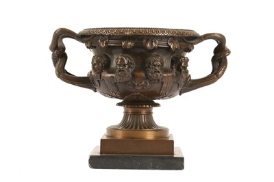 Lot 246 - A LATE 19TH CENTURY BRONZE MODEL OF THE WARWICK VASE