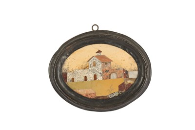 Lot 199 - A 17TH CENTURY ITALIAN PIETRE DURE PANEL DEPICTING A HOUSE