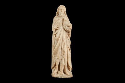 Lot 118 - AN ALABASTER FIGURE OF ST JOHN THE BAPTIST, POSSIBLY ENGLISH (NOTTINGHAM) 15TH CENTURY