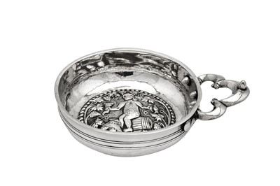 Lot 376 - An early 20th century Greek unmarked silver Bacchus bowl
