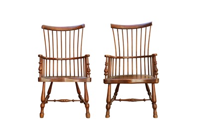 Lot 216 - A NEAR PAIR OF RARE MID 19TH CENTURY SCOTTISH DARVEL CHAIRS
