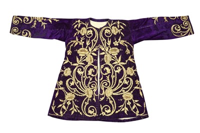 Lot 411 - AN ANKARA JACKET OF PURPLE VELVET