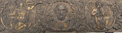 Lot 273 - AN EARLY 19TH CENTURY FRENCH EMPIRE GILT BRONZE RELIEF DEPICTING PUTTI
