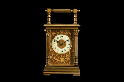 Lot 298 - A LATE 19TH CENTURY FRENCH GILT BRASS CARRIAGE CLOCK