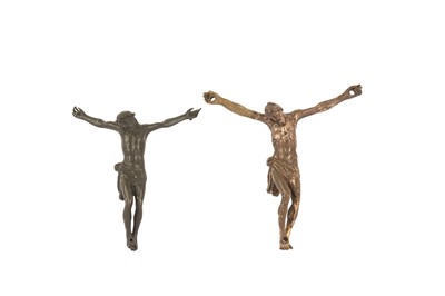 Lot 47 - AN 18TH / 19TH CENTURY BRONZE CORPUS CHRISTI TOGETHER WITH ANOTHER