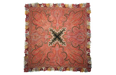 Lot 408 - A SQUARE KASHMIRI SHAWL