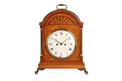 Lot 312 - A FINE AND RARE LATE 18TH CENTURY SATINWOOD TABLE CLOCK BY THOMAS WRIGHT, 'WATCHMAKER TO THE KING'