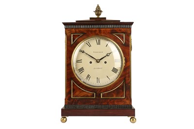 Lot 313 - A REGENCY MAHOGANY AND GILT BRASS TABLE CLOCK BY SIBBALD, LONDON
