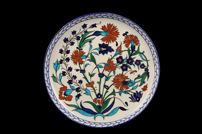 Lot 236 - THEODORE DECK: A 19TH CENTURY GLAZED CERAMIC IZNIK STYLE DISH