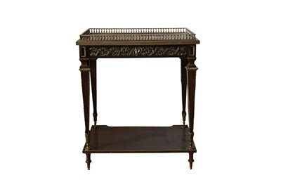 Lot 220 - A LATE 19TH CENTURY FRENCH MAHOGANY AND GILT BRONZE MOUNTED TABLE IN THE STYLE OF LINKE