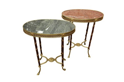 Lot 220A - A FINE PAIR OF LATE 19TH CENTURY FRENCH MARBLE AND GILT BRONZE MOUNTED GUERIDONS