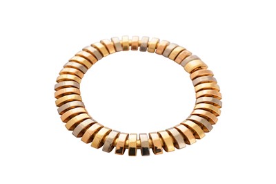 Lot 112 - Cartier | A tri-colourded 'Tubogas' bracelet