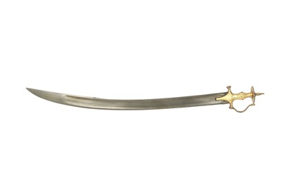 Lot 248 - A GOLD-DAMASCENED (KOFTGARI) TULWAR-HILTED KILIJ SWORD