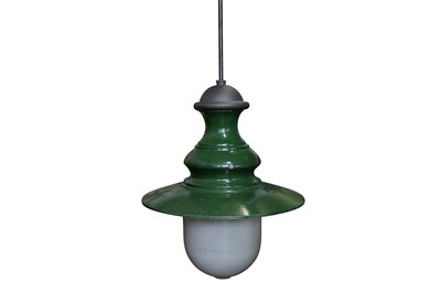 Lot 1095 - AN INDUSTRIAL PENDANT LIGHT, CIRCA 1970S