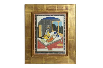 Lot 238 - KRISHNA PLAYFULLY TEMPTING HIS LOVER AT NIGHT