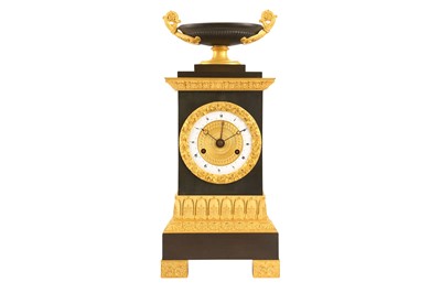 Lot 317 - A FINE EARLY 19TH CENTURY FRENCH EMPIRE PERIOD BRONZE CLOCK WITH CONCENTRIC CALENDAR