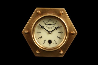 Lot 304 - A 20TH CENTURY BRONZE TABLE CLOCK WITH SUBSIDIARY SECONDS