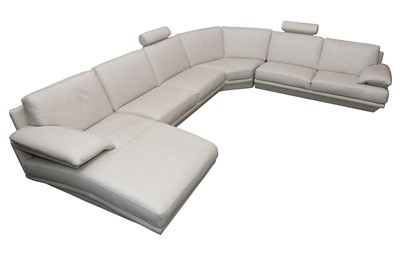 Lot 1037 - AMENDED DESCRPTION: A LARGE CONTEMPORARY NATUZZI PLAZA SECTIONAL CORNER SOFA