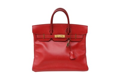 Lot 39 - Hermes Rouge Vif Box HAC Birkin 32