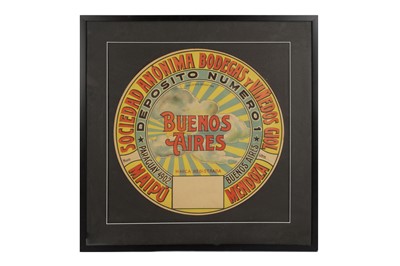 Lot 960 - A PAIR OF ARGENTINIAN PAPER BARREL LABELS, EARLY 20TH CENTURY