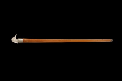 Lot 263 - A 19TH CENTURY WALKING CANE WITH HANDLE IN THE FORM OF A DUCK