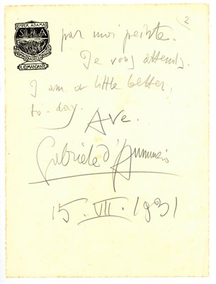 Lot 1137 - D'Annunzio (Gabriele)