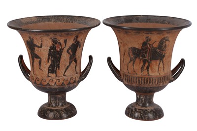 Lot 1 - A PAIR OF ATTIC STYLE VASES, AFTER THE ANTIQUE