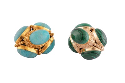 Lot 740 - TWO HARDSTONE PENDANTS