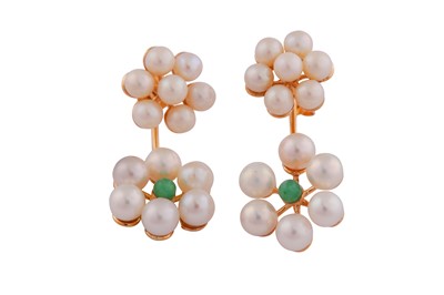 Lot 747 - A PAIR OF CULTURED PEARL EARRINGS