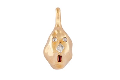 Lot 169 - A garnet and diamond pendant