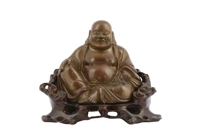 Lot 250 - A CHINESE BRONZE FIGURE OF BUDAI HESHANG.
