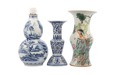 Lot 457 - THREE CHINESE VASES.