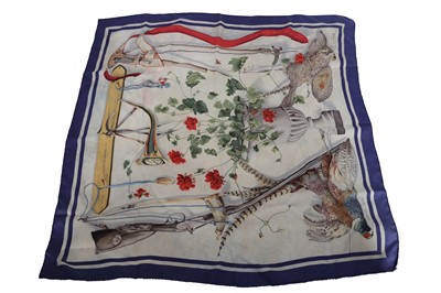 Lot 969 - A HERMES SILK SCARF, CIRCA. 1960'S
