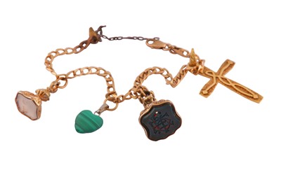 Lot 723 - A CHARM BRACELET