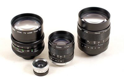 Lot 189 - Group of Fast C-Mount Telephoto TV Lenses.