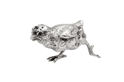 Lot 94 - An early 20th century German 935 standard silver novelty pepper pot, import marks for London 1922 by Berthold Hermann Muller