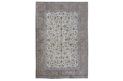Lot 37 - A FINE SIGNED KASHAN CARPET, CENTRAL PERSIA