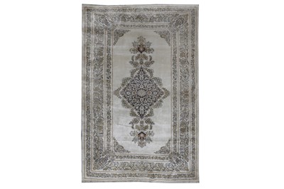 Lot 99 - A VERY FINE SILK KASHAN RUG, CETRAL PERSIA