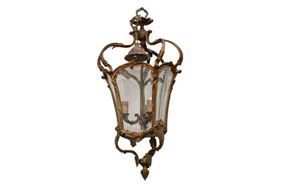 Lot 299 - A GILT BRONZE ROCOCO REVIVAL HALL LANTERN, 19TH CENTURY
